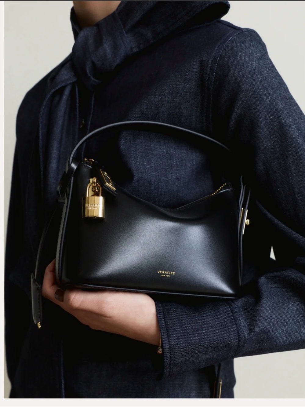 NWT Verafied Mini Gold Black Hobo Bag
